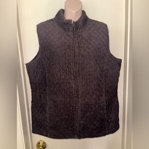 Basic Editions. Brown Quilted Vest. Size L